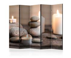 murando Paravent Pierre 225x172 cm Une Seule Côté Impression sur Toile intissée 100% Opaque Foto Paravent Décoratif en Bois avec Interieur Impression Home Office p-B-0030-z-c