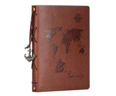 ZEEYUAN Album Photo 60 Pages 22x27.3cm,Voyage Album Photo Scrapbooking en Cuir Carte du Monde Vintage Bricolage Scrapbooking Album Cadeau de Saint Valentin/Amant/Collègue/Ami/Famille/Mère