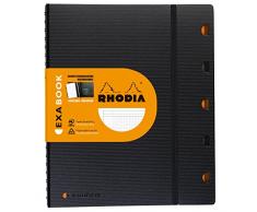 Rhodia Exabook 132142C Cahier Organisation Spirale A4+ 160 Pages 5X5 avec Cadre en-Tête