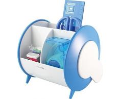 Organisateur de table Exerz EX8986 O-Life, rotatif à 90°, système de rangement avec fournitures de bureau, ciseaux de sécurité (pas tranchant), règle, dérouleur de bande adhésive, gomme, trombones inclus - Système de