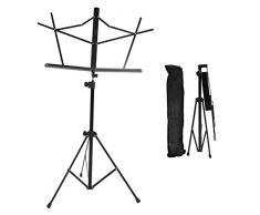 Portable Lutrin Lutrin Support Lutrin Orchestra Trépied Flanger FL-09 Métal Pliable Sheet Music réglable for trépied avec un sac de transport, Noir 1yess