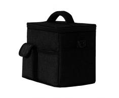 Sac à déjeuner 8 L - Double Deck Isotherme/Cooler Tote Lunch Box avec bandoulière - Grande boîte à déjeuner réfrigérée pour bureau, école, pique-nique, extérieur - Noir