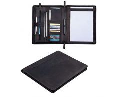 STILORD Scott Organiseur Cuir A4 Vintage Porte-Documents Business Conférencier Portfolio daffaires 12,2 Pouces en Cuir Véritable, Couleur:Marron - foncé
