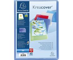 Exacompta - Réf 5749E - Un Protège Document KREACOVER Personnalisable en Polypro Semi-Rigide 5/10ème 24x32 80 Vues Couleur Aléatoire