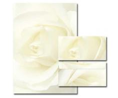 20 Pièces paper-media lot de 10 feuilles de papier à lettre à motif rOSE blanche 10 enveloppes format long sans fenêtre assorties