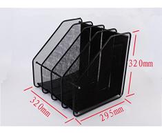 Organisateur de Bureau en Métal Maille Rack Module de Classement Papeterie A4 Dossier Porte-Revues Avec 4 Compartiment Boîte de Rangement Porte Magazine Livres Pour Bureau Maison Bibliothèque