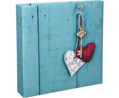 Hama Album Rustico, 22,5 x 22,5 cm, 100 Pages Blanches, 200 Photos 10x15, Love Key