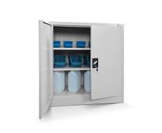 Jan Nowak by Domator24 Bureau C001B Armoire Metallique revêtement en Poudre Portes battantes verrouillable 92,5 cm x 90 cm x 40 cm Gris