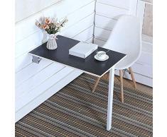 Table Murale Rabattable Table de Salle à Manger Pliante Bureau DOrdinateur Café Économiseur DEspace Pli Noir, C-D, 80 * 50cm