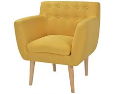 Festnight- Fauteuil Design Tissus de Salon Chaise de Visiteur Jaune