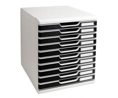 Exacompta Modulo Module de classement 10 tiroirs Gris/Noir