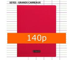 Calligraphe Couv Polypro, Cahier piqué rouge 24x32cm 140p séyès 90g