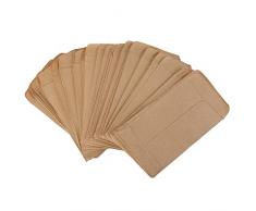 Uhat Lot de 100 enveloppes vintage en papier Kraft pour semences de culture Pochette disolation de pollinisation pour la maison, le jardin, le stockage des graines