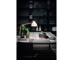 BRANDO 4: Parure de bureau 4 pièces en cuir, couleur Anthracite, set de bureau complet, bureau secrétaire, base Antidèrapant, Made in Italy by Limac Design®.