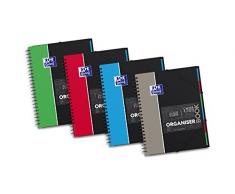Oxford OrganiserBook Cahier Spirale + Trieur Format A4+ 160 pages Grands Carreaux Seyès Couverture Polypro Couleur Aléatoire