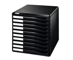 Esselte Bloc de Classement 10 Tiroirs - Noir/Noir