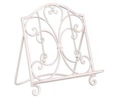LUTRIN neuf style ancien ETAGERE support livre cuisine CHEVALET fer forgé blanc