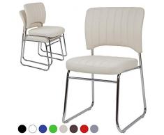 Albatros Chaise Visiteur Remo, Beige, Lot de 2, empilable, rembourrée, Chaise de conférence