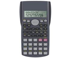 Helect Calculatrice scientifique dingénierie à 2 lignes, adaptée au collège et au entreprise, Noir