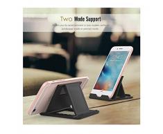 DFV mobile - Support de Bureau Pliant Lutrin Multi-Angle Réglable Universel pour Smartphone et Tablette pour => Samsung Galaxy A7 (2018) > Noir