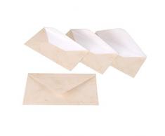 ewtshop® Lot de 50 enveloppes sans fenêtre en papier marbré beige Style vintage Format 110 x 220 mm