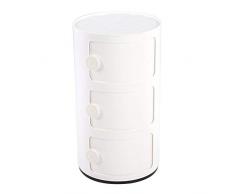 EBTOOLS Commode Armoire de Rangement à Combinaison de Porte coulissante Ronde à 3 Couches Meuble de Salle de Bain à Test dhumidité Tiroirs Armoire de Rangement de Salle de Bain Chambre