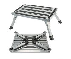 Marchepied pliable NORDSD - Pour caravane, autocaravane, remorque, SUV - En aluminium - Avec surface antidérapante - Léger et robuste - Capacité de charge maximale de 249,5 kg - Hauteur de 22,9 cm