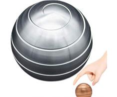 ETWJC Desktop Transfer Transfer Gyro Alliage Daluminium Kinetic Bureau Jouet Soulagement du Stress Bureau Exécutif Gadgets Balle en Métal Démontage Complet Rotary Decompression DIY Toy,Argent