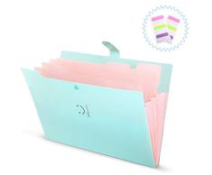 Trieur à documents format A4 en Polypropylène (PP) avec 5 compartiments imperméable, souple, et légère, fournitures de bureau et de scolaires