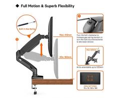 1home Mouvement Complet Double Bras jumelés de Ressort à gaz Support de Bureau Support pour moniteurs LCD DE 13"-27" …