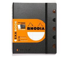 Rhodia Exabook 132576C Cahier Organisation Spirale A5+ 160 Pages Ligné avec Marge et Cadre en-Tête