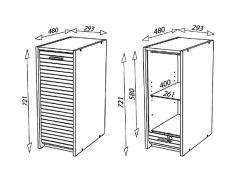 Tousmesmeubles Caisson à Rideau Noir - Jeezy n°6 - L 29 x l 48 x H 72 - Neuf