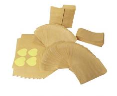 BOELLRUNO 100pcs 6 * 10cm Pochette Sac Sachet en Kraft Papier Mini pour Bonbons Graines Cadeaux Enveloppes Bijoux 10Feuilles,120pcs(4.5 cm) Kraft Papier Autocollant