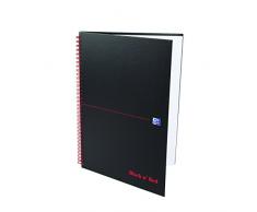 Oxford Black n' Red Cahier Spirales A5 140 pages Ligné 8mm Noir