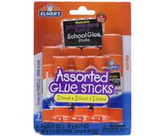 Elmers E4081 Bâtons de Colle Ecolaire Violette Assortiment de 3 Petits + 3 Géants + 1 Jumbo Bâton de Colle E4081