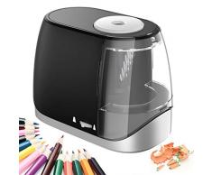 Babacom Taille Crayon, Taille Crayon Électrique Alimenté par Batterie/USB avec Arrêt Automatique pour Crayons N°2 (6-8 mm), Lame Hélicoïdale à Affûtage Rapide pour Artiste, Enfant, Classe, Bureau