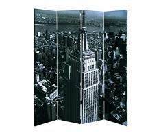 Haku Möbel 30991 Paravent Bois Massif Sapin/Toile Noir/Blanc 3 x 160 x 180 cm