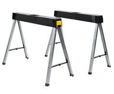STANLEY 1-97-475 Treteaux 350Kg/paire Pliable et Clipsable Pieds en métal ajustables