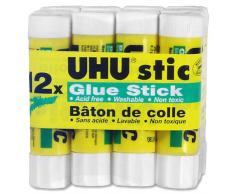 Lot de 12 bâtons de colle blanche UHU de 8,2 gr