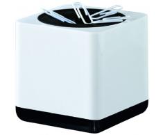 HAN 17652-32, distributeur de trombones i-Line, élégant et esthétique accessoire de qualité premium avec l'anneau magnétique, blanc noir