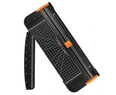 flintronic Massicot A4, Guillotine Portable Coupe-papier 38CM, Outil de Scrapbooking avec Protection de Sécurité Automatique (Règle Latérale Incluse) pour Papier Craft, Coupons, Étiquettes et Cartes
