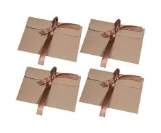 [30 Pièces] Rétro Papier Kraft Enveloppe MOOKLIN Enveloppes en papier kraft recyclé Enveloppes de Carte de Visite pour General, bureau, lutilisation à domicile - Ruban brun