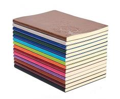 GRT A5 Cahier décriture coloré en cuir Journal Bloc-notes quotidien Journal de voyage mignon Lot de 4 couleurs aléatoires