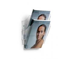 Durable 1709013 Flexiplus Présentoir Mural Composé de 2 Corbeilles Format A5 Portrait Coloris Transparent