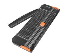 A4 Massicot 12 Pouces Coupe Papier, Papier Rogneuse en Titane avec Sécurité Système et Remplaçable Lame, Noir Outil de Scrapbooking pour Découpe de Papier Standard Photos Étiquettes