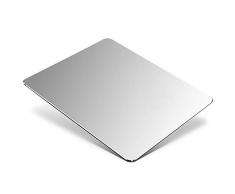 Tapis de Souris en Aluminium, 230x200x2mm Ultra mince Anti-dérapant étanche PU cuir et alliage daluminium Surface pour le contrôle rapide et précis, Argent