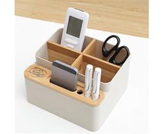 Boîtes de rangement de bureau, boîte de rangement en bois de bureau de papeterie de bureau, bureau détachable de porte-crayons de bureau polyvalent fournitures de bureau organisateur/collection