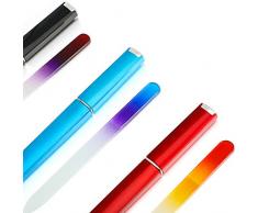 3 Pièces Lime à Ongles en Verre avec Cas Fichier Ongle, Lime à Ongles Double Face de Surface de Classement, Idéale pour les Soins des Ongles/Ongles de Pieds, Mélanger en Couleur