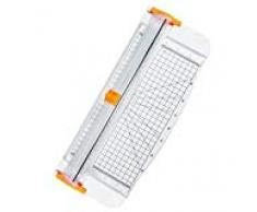 Jevogh Massicot Rogneuse Coupe-papiers tapis de coupe Bureau avec Lame Sécuritaire Coulissante pour découpe de Papier Standard Photos étiquettes Blanc
