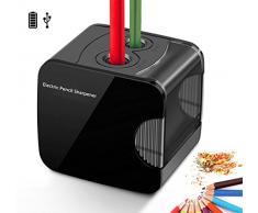 Taille-crayon électrique, alimenté par USB ou affûteuse électronique automatique résistante à piles pour le crayon No.2 et coloré